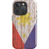 Philippines Flag Dark Wood iPhone 16 Pro Impact Case